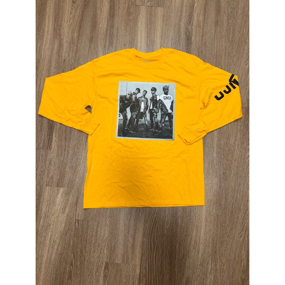 CNCO Band Graphic Long Sleeve T-Shirt Yellow Mens Large Streetwear Music Merch